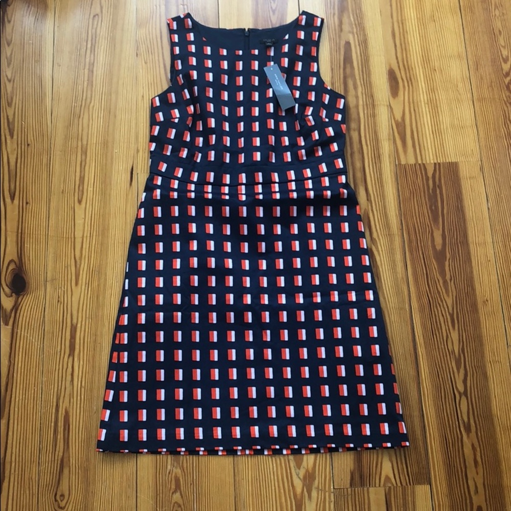 Ann Taylor dress navy/ red/ wht(pinkish) sheath